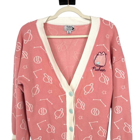 Pusheen Unique Vintage Pusheen The Cat Cardigan Pink Size Medium - Picture 2 of 10
